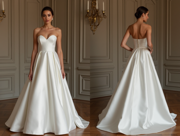 A-Line White Wedding Dress with Floral Embellishments for a Romantic Look