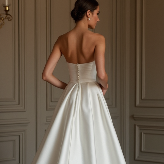 A-Line White Wedding Dress with Floral Embellishments for a Romantic Look
