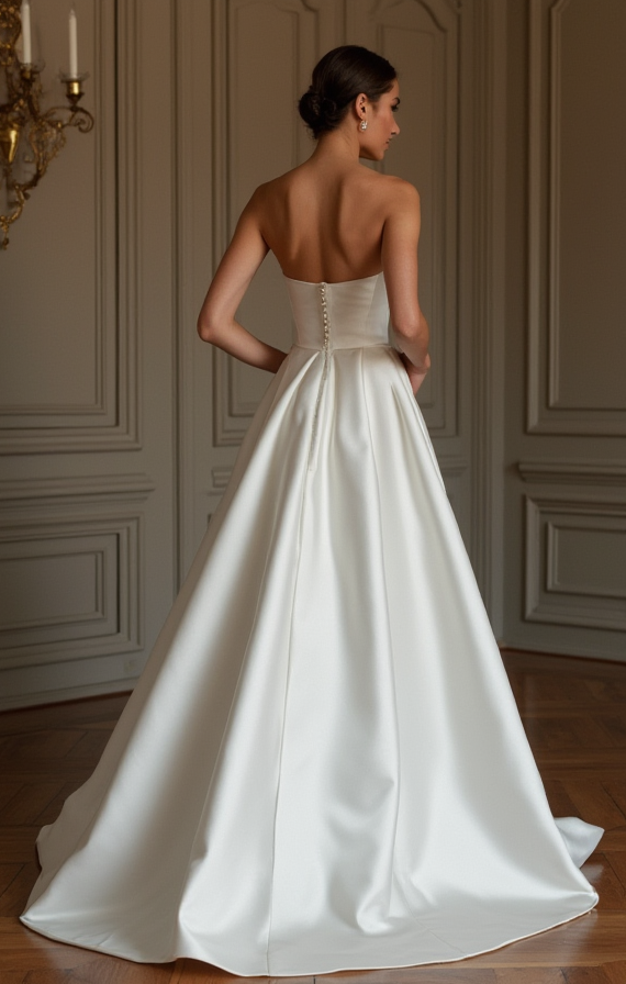 A-Line White Wedding Dress with Floral Embellishments for a Romantic Look
