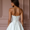Sophisticated Mini Short Wedding Dress with a High Neckline for a Chic and Modest Look