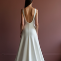 A-Line White Wedding Dress with a Sheer Lace Skirt for a Soft, Dreamy Feel