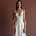 A-Line White Wedding Dress with a Sheer Lace Skirt for a Soft, Dreamy Feel