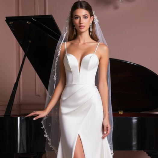 A-Line Wedding Dress with Ruffled Skirt for a Playful and Fun Look