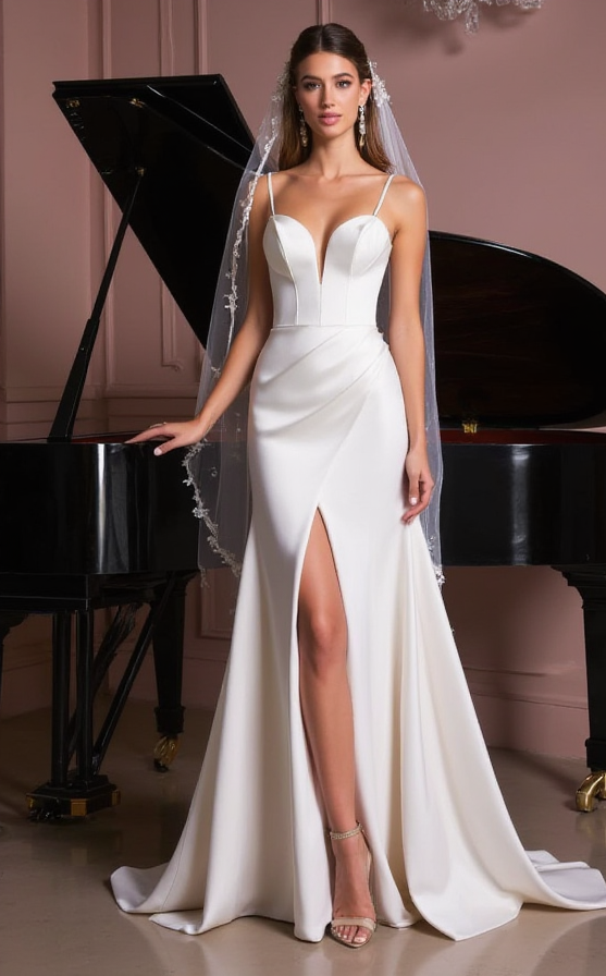 A-Line Wedding Dress with Ruffled Skirt for a Playful and Fun Look