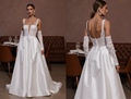 Elegant A-Line Gown with a Beaded Bodice for a Sparkling Bridal Look