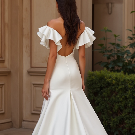 Classic White Mermaid Wedding Dress with a Sweetheart Bodice for a Flattering Fit