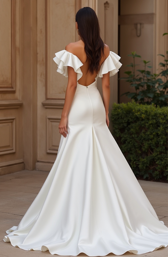 Classic White Mermaid Wedding Dress with a Sweetheart Bodice for a Flattering Fit