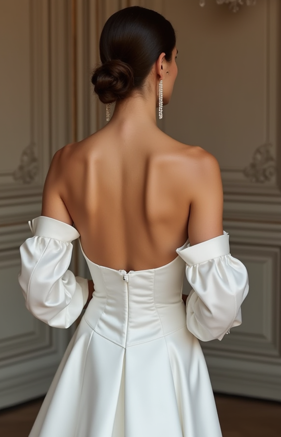 A-Line White Wedding Dress for a Destination Wedding with a Light, Flowing Skirt