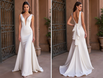 Timeless A-Line Wedding Dress with a Chapel-Length Train