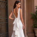 Timeless A-Line Wedding Dress with a Chapel-Length Train