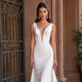 Timeless A-Line Wedding Dress with a Chapel-Length Train