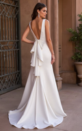 Timeless A-Line Wedding Dress with a Chapel-Length Train
