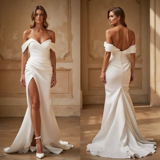 Fishtail Wedding Dress with an Open Back for a Sophisticated Look