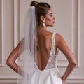 Elegant Short Wedding Dress and Mini Dress with a Fitted Bodice for a Sleek Look