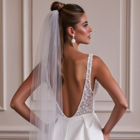 Elegant Short Wedding Dress and Mini Dress with a Fitted Bodice for a Sleek Look
