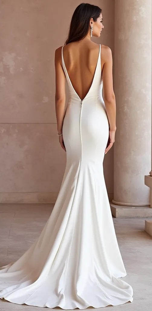 Sexy Mermaid Wedding Dress with Sheer Panels for a Contemporary Look