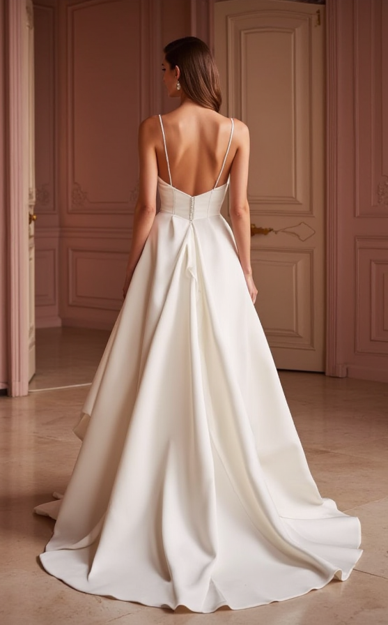 A-Line Wedding Dress for Garden Weddings with Floral Embellishments