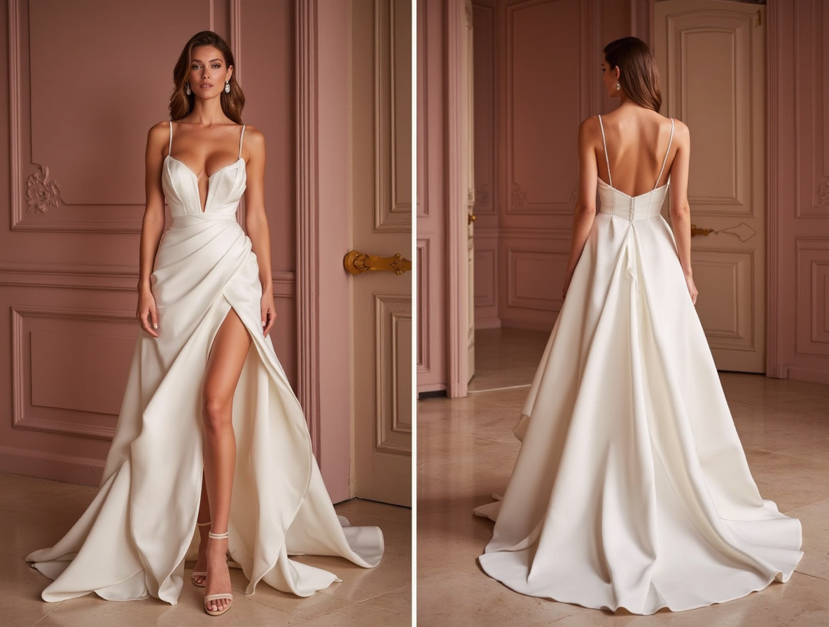 A-Line Wedding Dress for Garden Weddings with Floral Embellishments