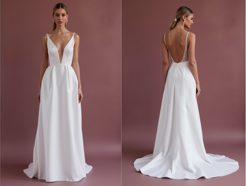 A-Line Bridal Gown with Embroidered Details for a Unique Touch
