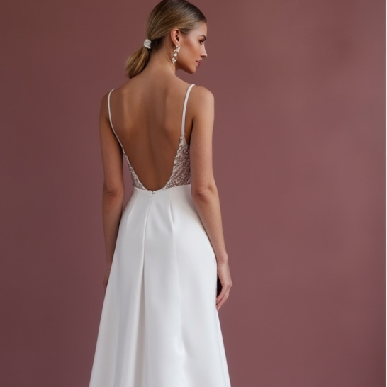 A-Line Bridal Gown with Embroidered Details for a Unique Touch