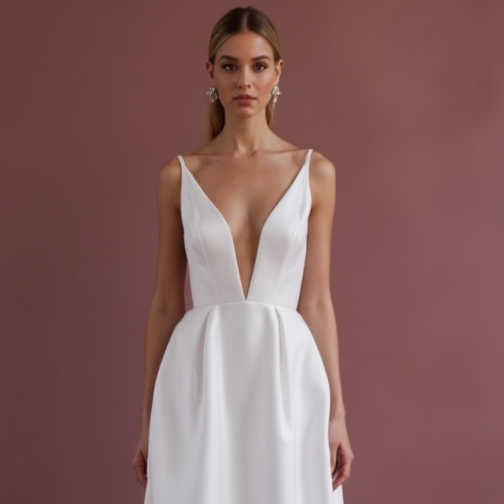 A-Line Bridal Gown with Embroidered Details for a Unique Touch