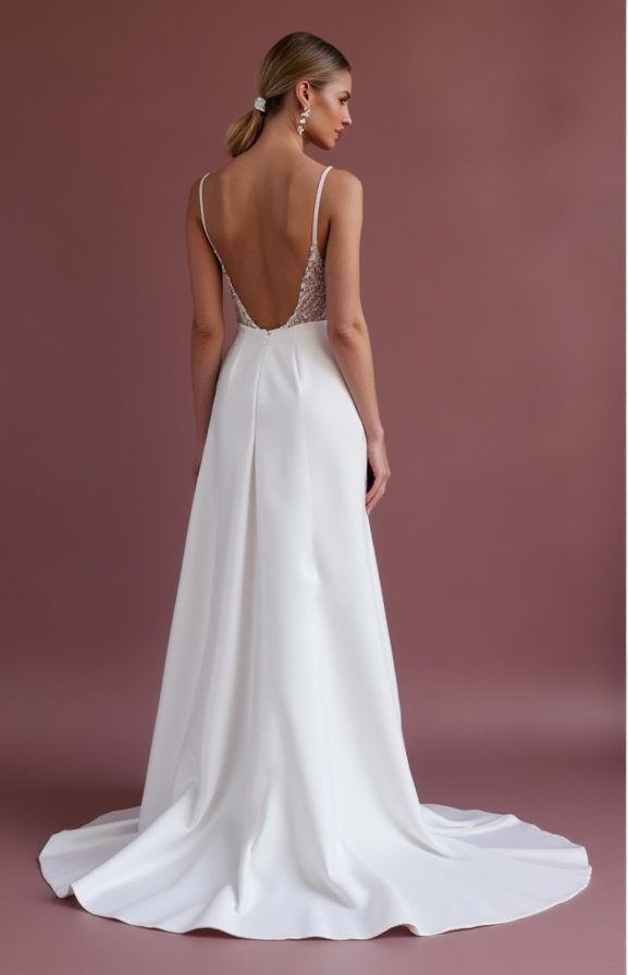 A-Line Bridal Gown with Embroidered Details for a Unique Touch