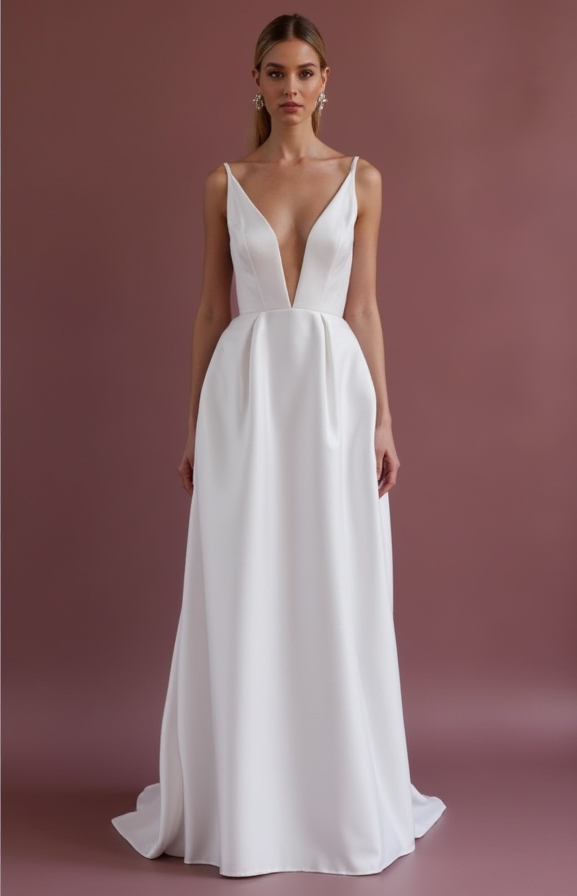 A-Line Bridal Gown with Embroidered Details for a Unique Touch