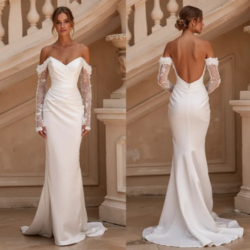 Trumpet Wedding Dress with a Strapless Neckline for a Chic Look