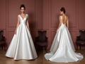 Classic A-Line Wedding Dress with a Satin Train for a Polished Look