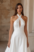 Romantic White A-Line Wedding Dress with a Full Skirt for a Princess Look