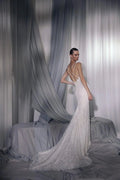 Sultry A-Line Bridal Gown with Strapless Design, V-Neckline, Lace Embellishments, and Natural Waistline for a Stunning Look