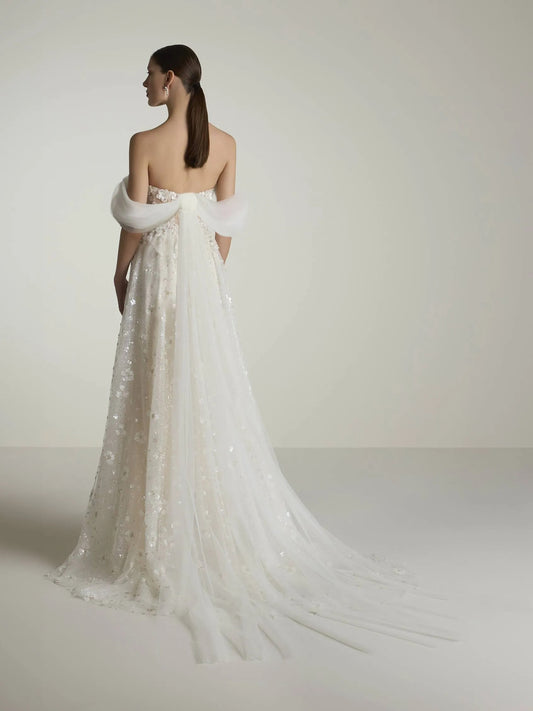 2 su 1 abito da sposa sirena moderna manica a maniche papi raso da sposa abito da sposa Princess Vestido de nolia